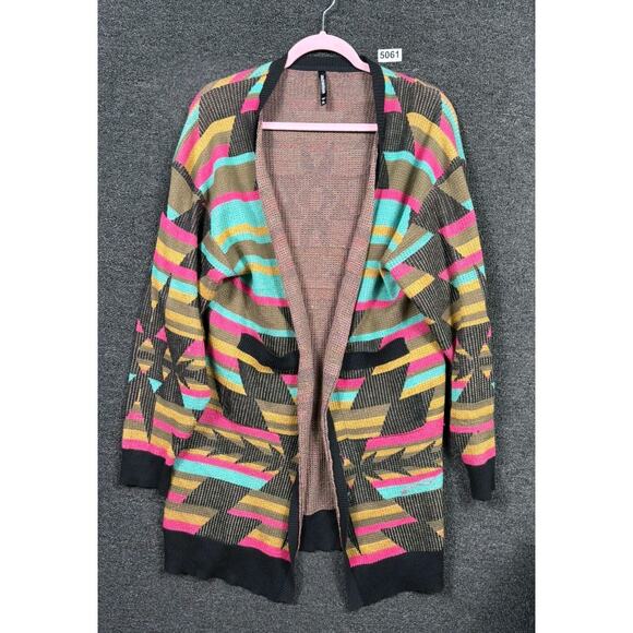 Simply Southern Open Front Cardigan Sweater Womens Size XL Fair Isle Print Multi - Picture 1 of 7